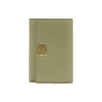 LOEWE Anagram Bright Nappa Sheepskin Wallet Women's Eucalyptus Green
