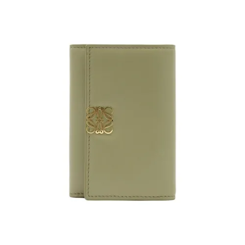 LOEWE Anagram Bright Nappa Sheepskin Wallet Women's Eucalyptus Green