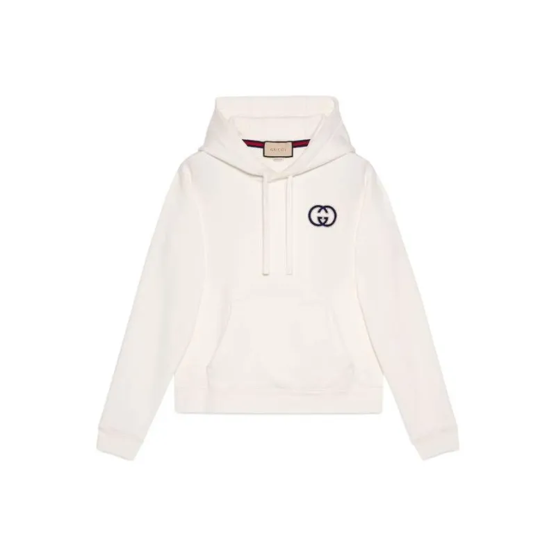 GUCCI Gg Logo Motif Embroidered Hoodie-0