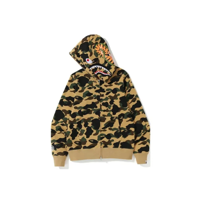 A BATHING APE ® 1st Camo Shark Full Zip Hoodie 'GREEN'-2