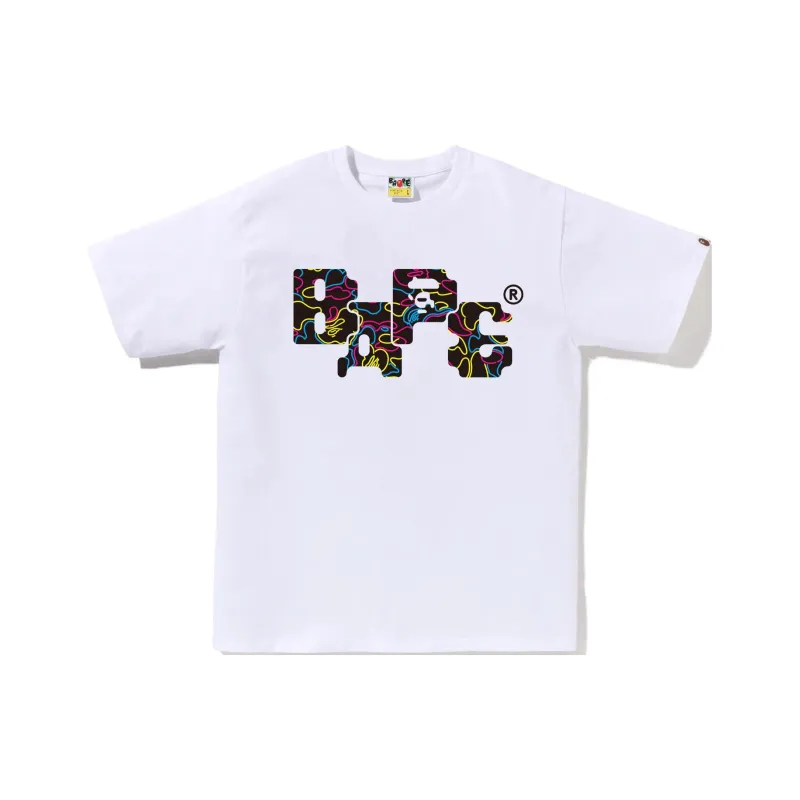 Bape Neon Camo 8Bit Logo Tee-0