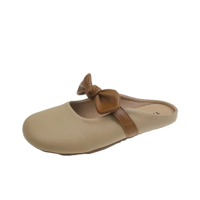 BINGO DUCK Odor Resistant Slip Resistant Closed Toe Slippers Women's Ecru/Khaki-9