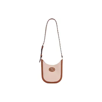 Valentino Jacquard Shoulder Bag Small Size Women's Natural