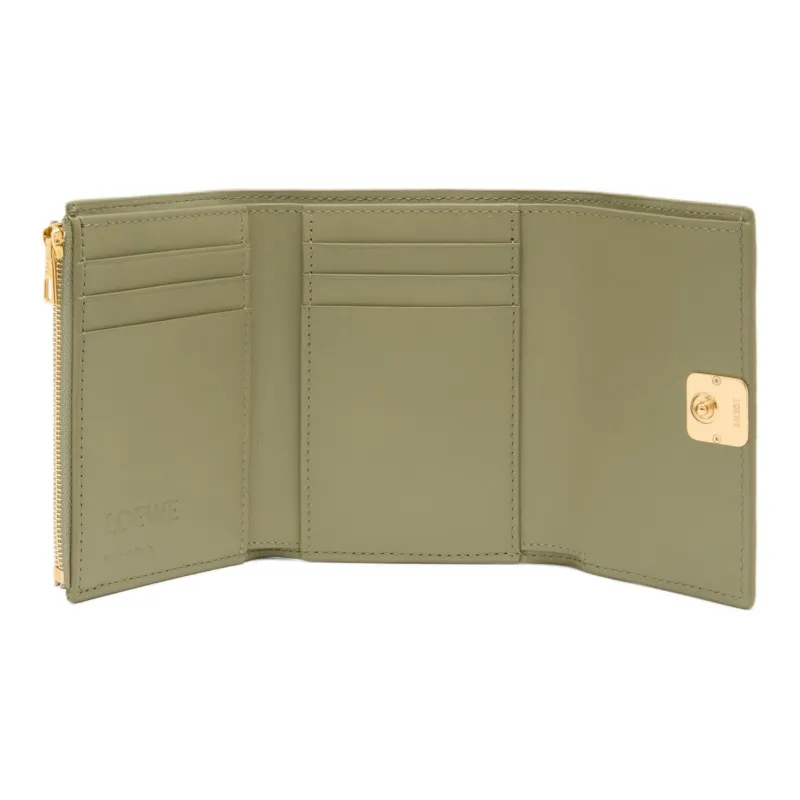 LOEWE Anagram Bright Nappa Sheepskin Wallet Women's Eucalyptus Green-3