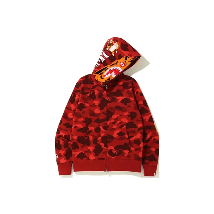 Bape Color Camo Shark Wide Full Zip Double Hoodie-5