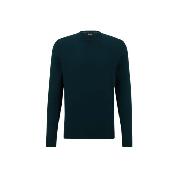 HUGO BOSS FW23 Regular Fit Sweater In Extra Fine Merino Sweatshirt Men's Green