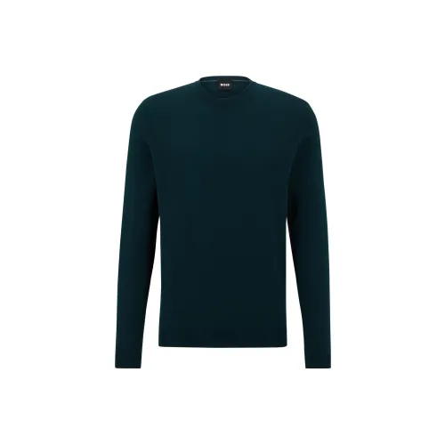 HUGO BOSS FW23 Regular Fit Sweater In Extra Fine Merino Sweatshirt Men's Green
