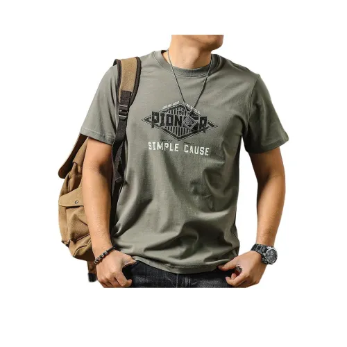 Seasonal Words T-Shirt Men's Gray Green