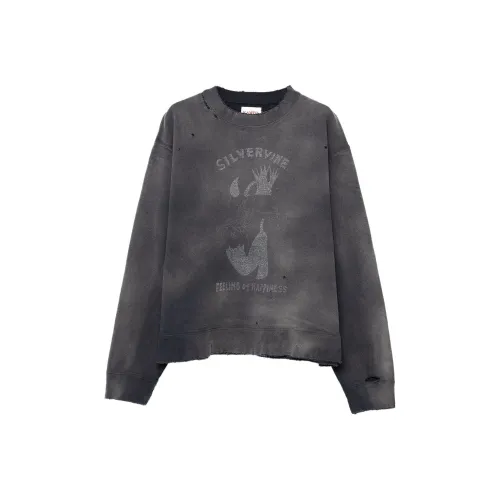 Mihara Yasuhiro Destroyed Printed Sweatshirt Sweatshirt Men's Black