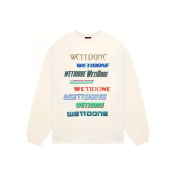 WE11DONE Logo Contrast Letter Crew Neck Sweatshirt