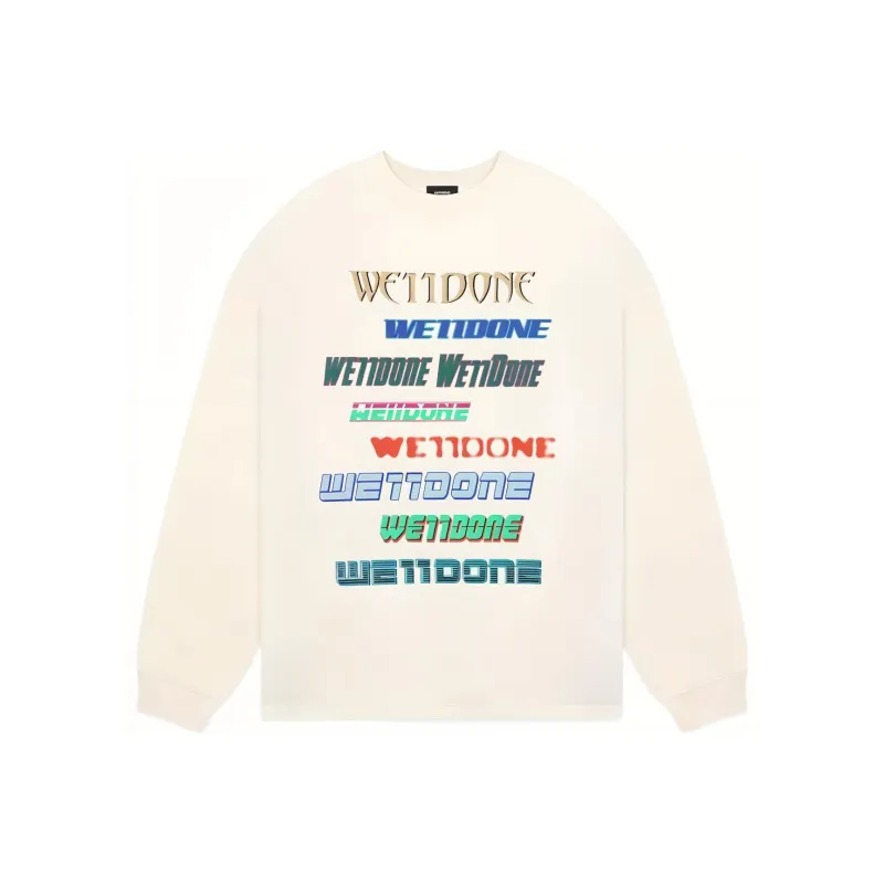WE11DONE Logo Contrast Letter Crew Neck Sweatshirt-0