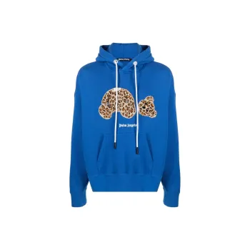 PALM ANGELS Leopard Kill The Bear Popover Hoodie