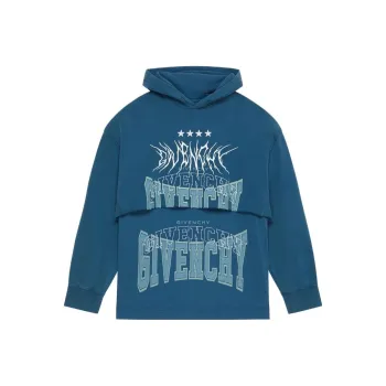 Givenchy Logo print Layered Cotton Hoodie