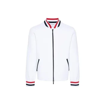 THOM BROWNE RWB stripe Knitted Bomber Jacket