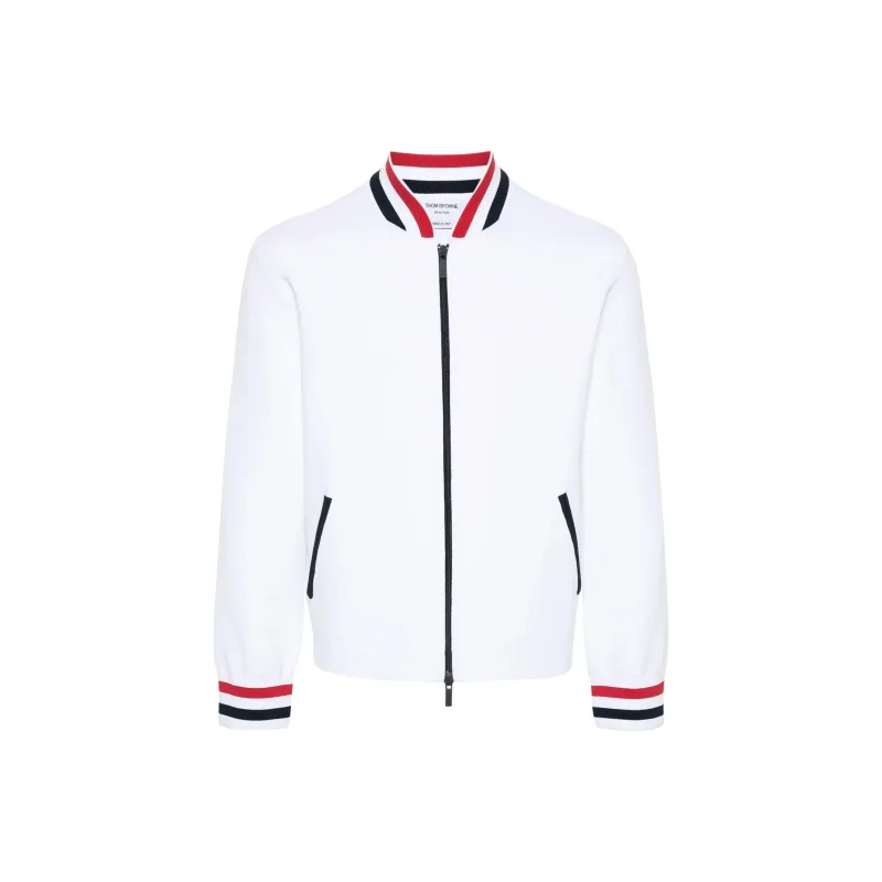 THOM BROWNE RWB stripe Knitted Bomber Jacket-0