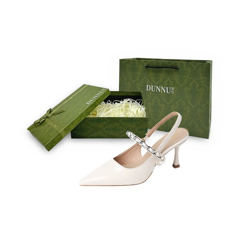 Dunnu Slim Heel High Heels 7CM Women's Nude-13