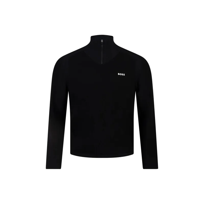 HUGO BOSS Logo appliqué Half zip Jumper-0