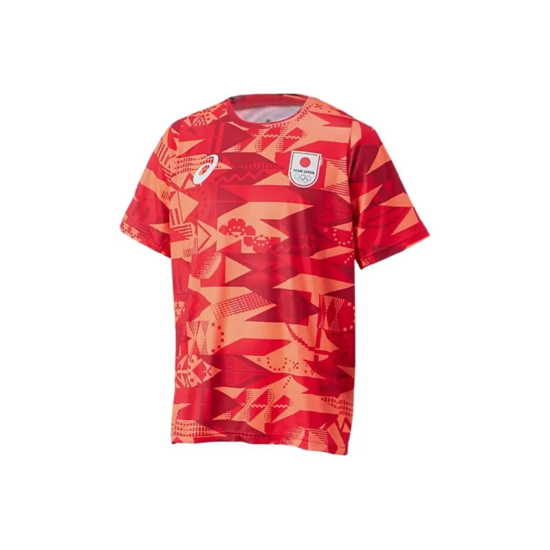 Asics Japanese Athletics Team Olympic Series T-Shirt Unisex Red-0
