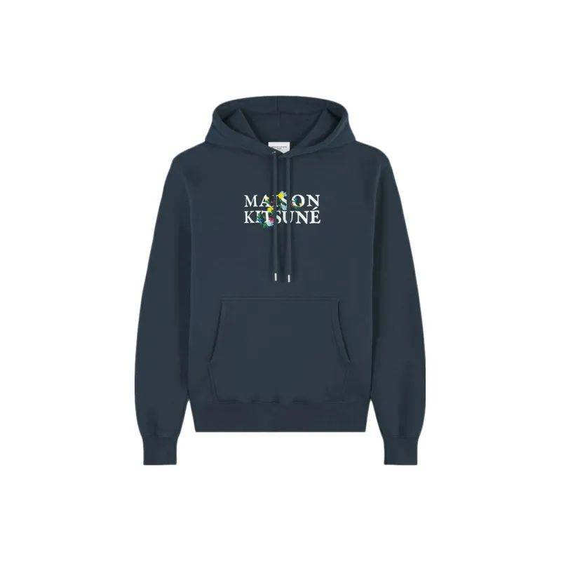 Maison Kitsune Logo Printed Drawstring Hoodie-0