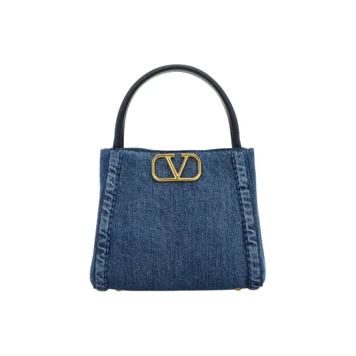 Valentino ALLTIME Fabric Tote Bag, Shopping Bag, Shoulder Bag, Handbag Women's Blue