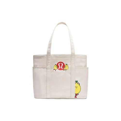 Lululemon Cotton Canvas Tote Bag, Shopping Bag, Handbag, Shoulder Bag Unisex Natural Ecru