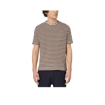 MASSIMO ALBA Stripes Crew Neck Pullover Short-Sleeved T-Shirt Men's Brown