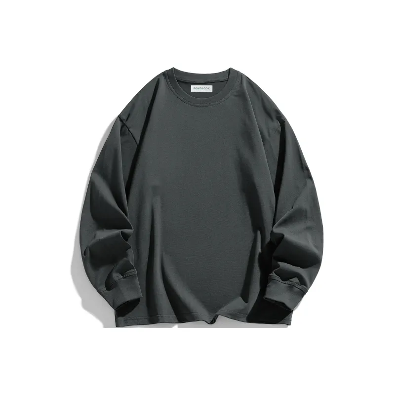 FONDLOOK T Shirt Inner Layer With Long Sleeved Top For Outerwear Unisex-29