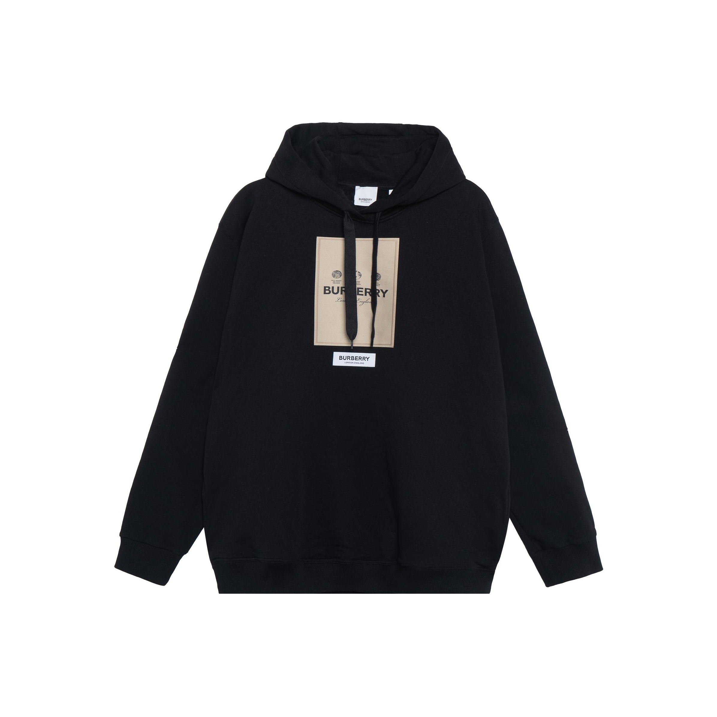 Burberry Owie Label Logo Hoodie - POIZON