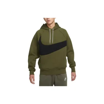 Nike SPORTSWEAR SWOOSH TECH FLEECE PULLOVER HOODIE Sweatshirt Men's Khaki Green