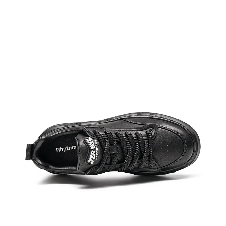 RHYTHM OF JOY Low Top Skateboard Shoes Men's Black-2