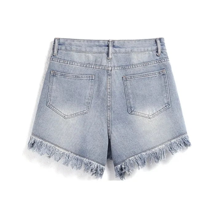 LESS BEARS Denim Shorts Unisex Blue-1