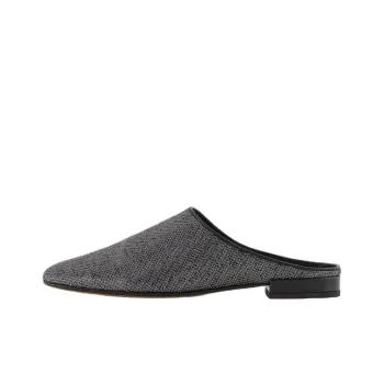 10 CORSO COMO x AMANI Wrap toe Slippers Women's Black Gray Color