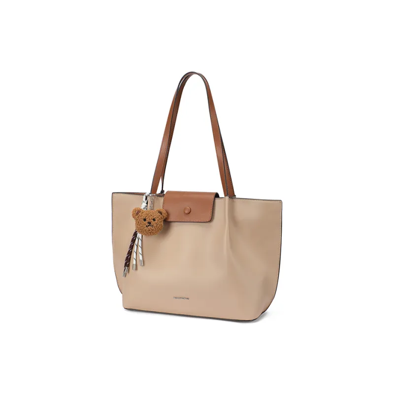 RED DRAGONFLY Split Cow Leather With Microfiber Synthetic Leather Shoulder Bag Regular Women's Camel-1
