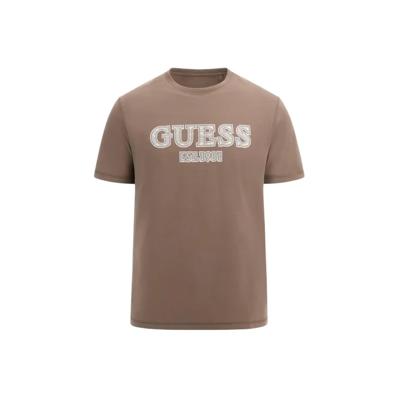 GUESS T-Shirts Men Brown-0