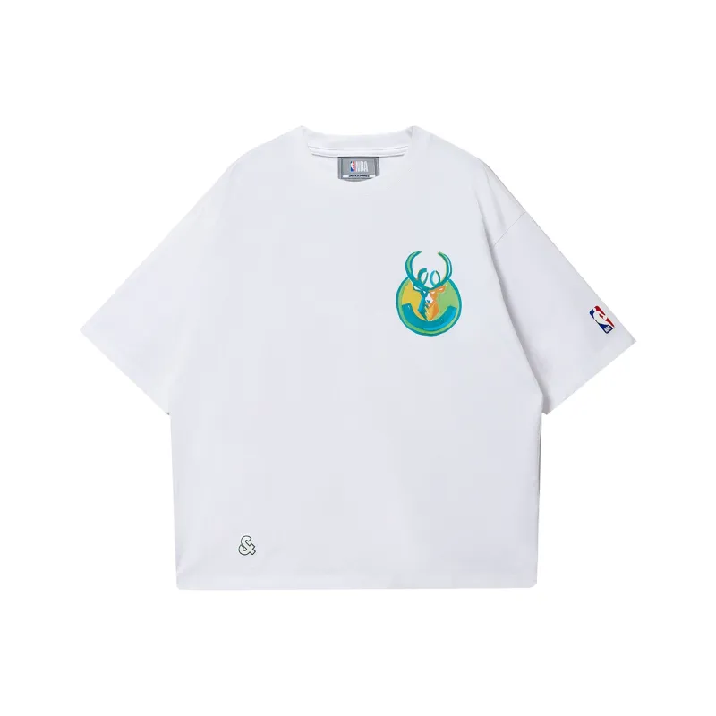 JACK JONES· x NBA T Shirt Men's A06 Raw White-0
