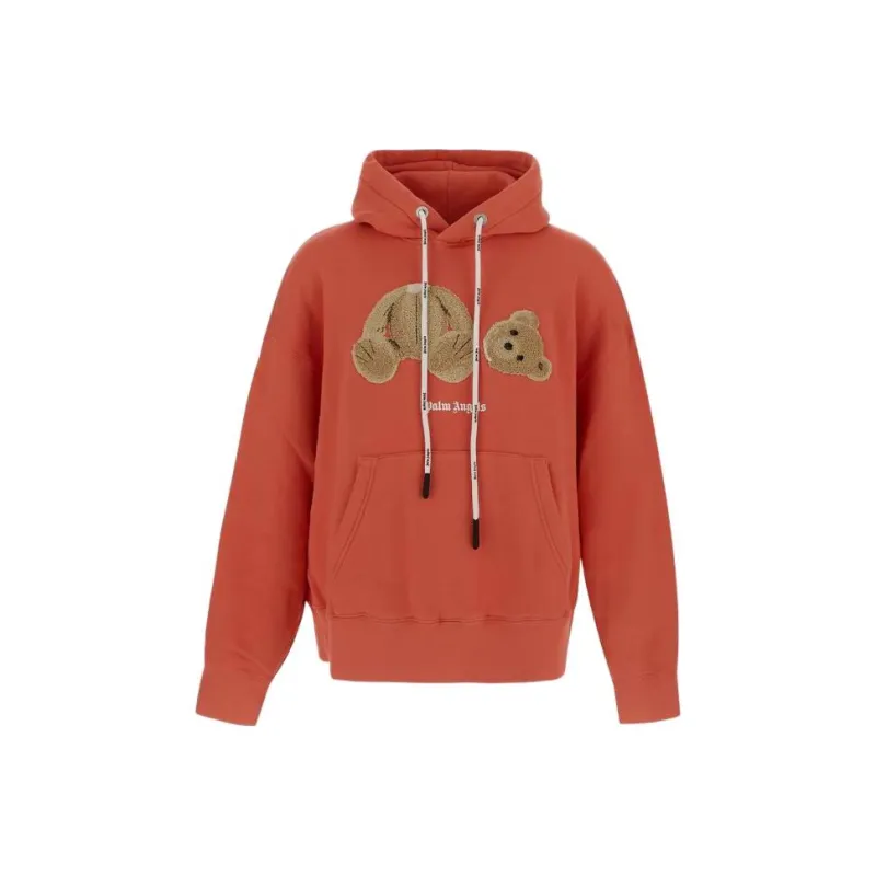 Oversized Hoodies Palm Angels Orange Hoodie Palm Angels Front Over