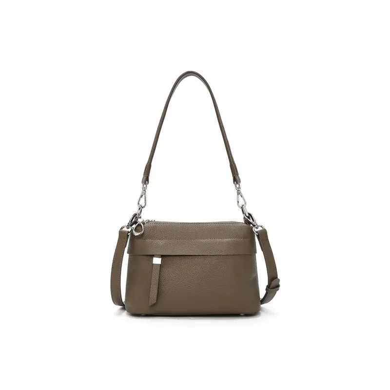 Old Man's Head Top Grain Cow Leather Shoulder Bag Women's Multicolor-15