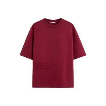 ZARA T Shirt Men's Burgundy Burgundy