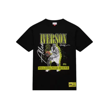 Mitchell & Ness Allen Iverson Philadelphia 76ers Neon Pop Player T Shirt Men's Black