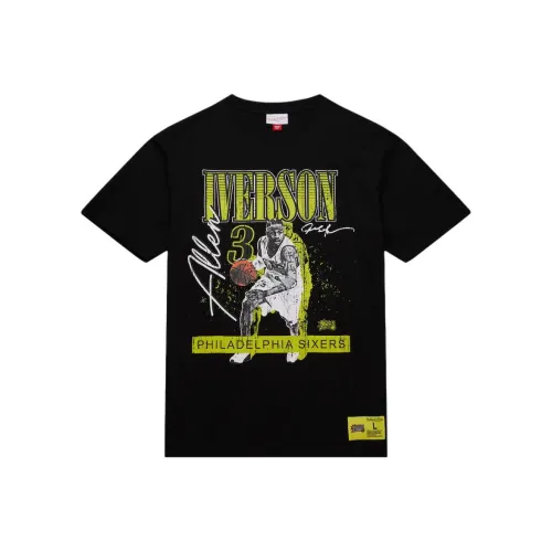 Mitchell & Ness Allen Iverson Philadelphia 76ers Neon Pop Player T Shirt Men's Black