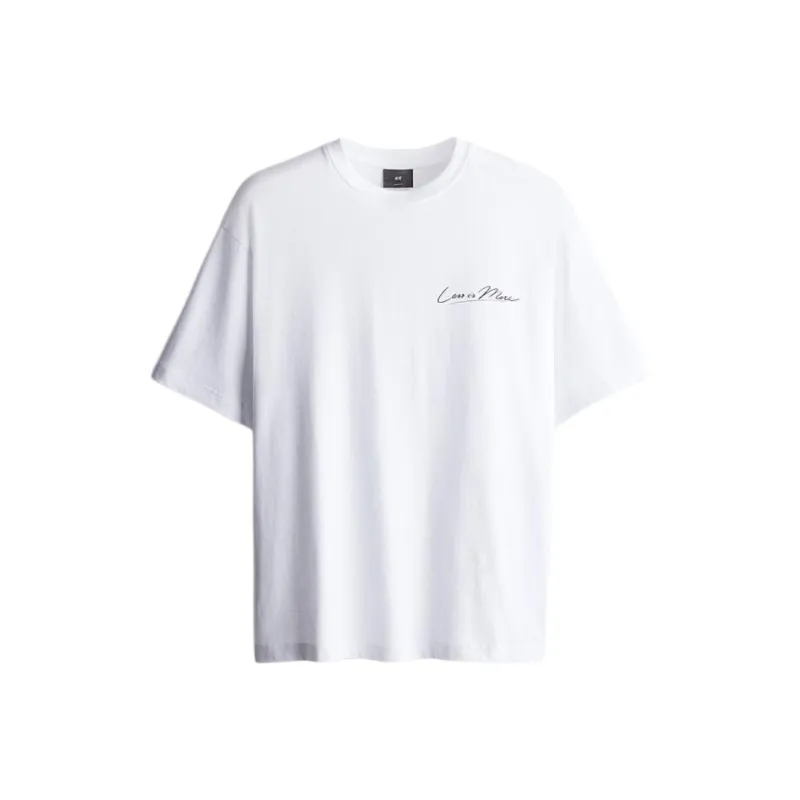 H&M T Shirts Men White-0
