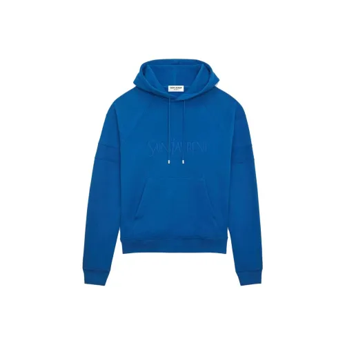 SAINT LAURENT Logo Embroidered Drawstring Hoodie