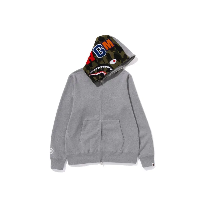 Bape X Ovo Woodland Camo Shark Reversible Full Zip Hoodie-2