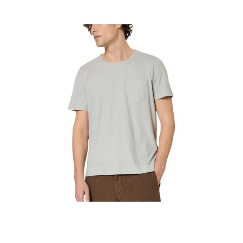 MASSIMO ALBA Solid Color Crew Neck Pullover Short-Sleeved T-Shirt Men's Gray-0