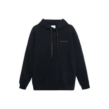 Burberry Topstitched Monogram Motif Cotton Oversized Hoodie
