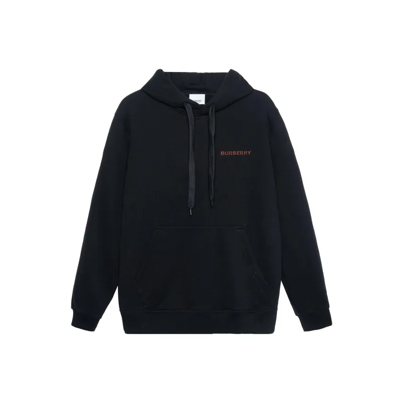Burberry Topstitched Monogram Motif Cotton Oversized Hoodie-0