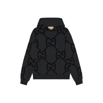 GUCCI Gg Flocked Printed Fleece Hoodie