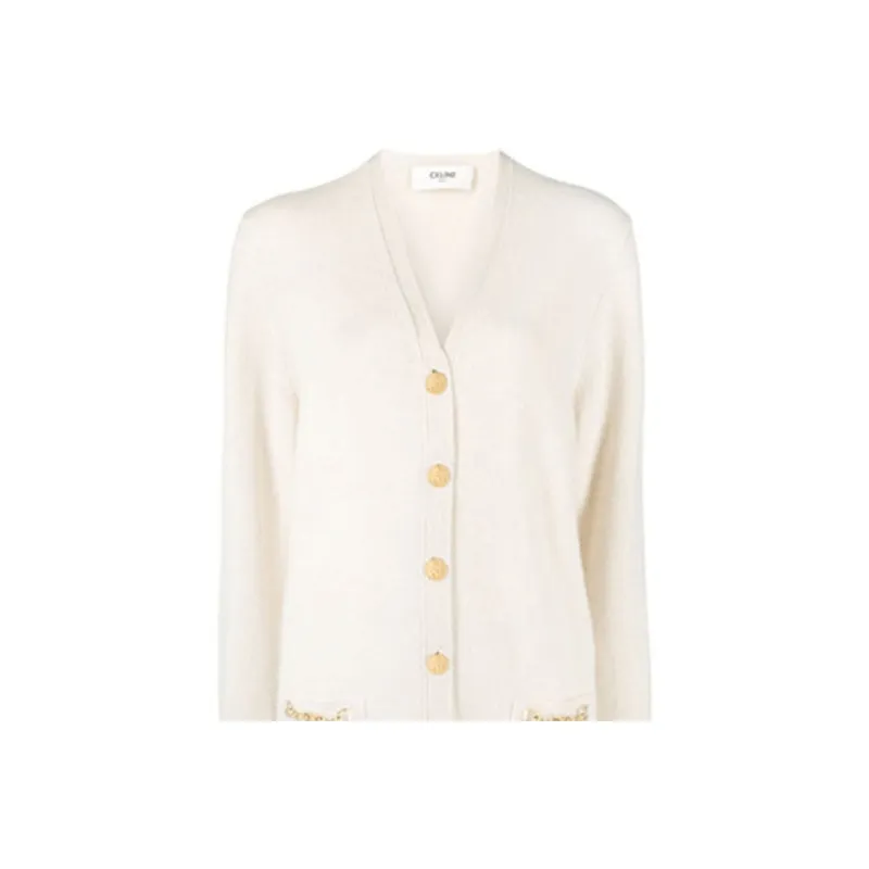 CELINE Cashmere Sweaters Women's White-1