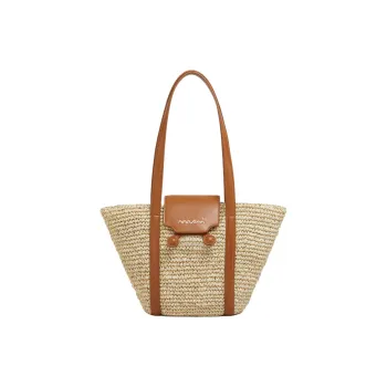 MARNI Trunkaroo Paper With Calfskin Basket Bag, Handbag, Shoulder Bag Trumpets Women's Natural