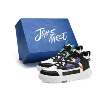 Jean West Wear-Resistant Height Increasing High-Top Skateboard Shoes Men's